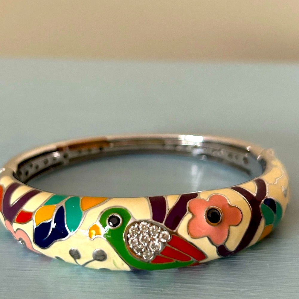 BELLE ETOILE PARROT 🦜 BANGLE BRACELET 925 STERLING SILVER EUC FINAL PRICE💥